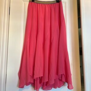 Elegant Pink Chiffon Skirt
